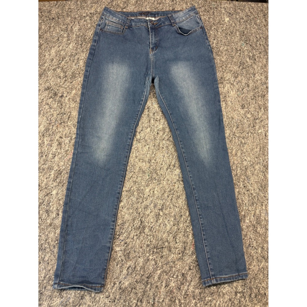Y&F Jeans Womens Size 15/16‎ Medium Wash Skinny Denim Stretch Pants Blue